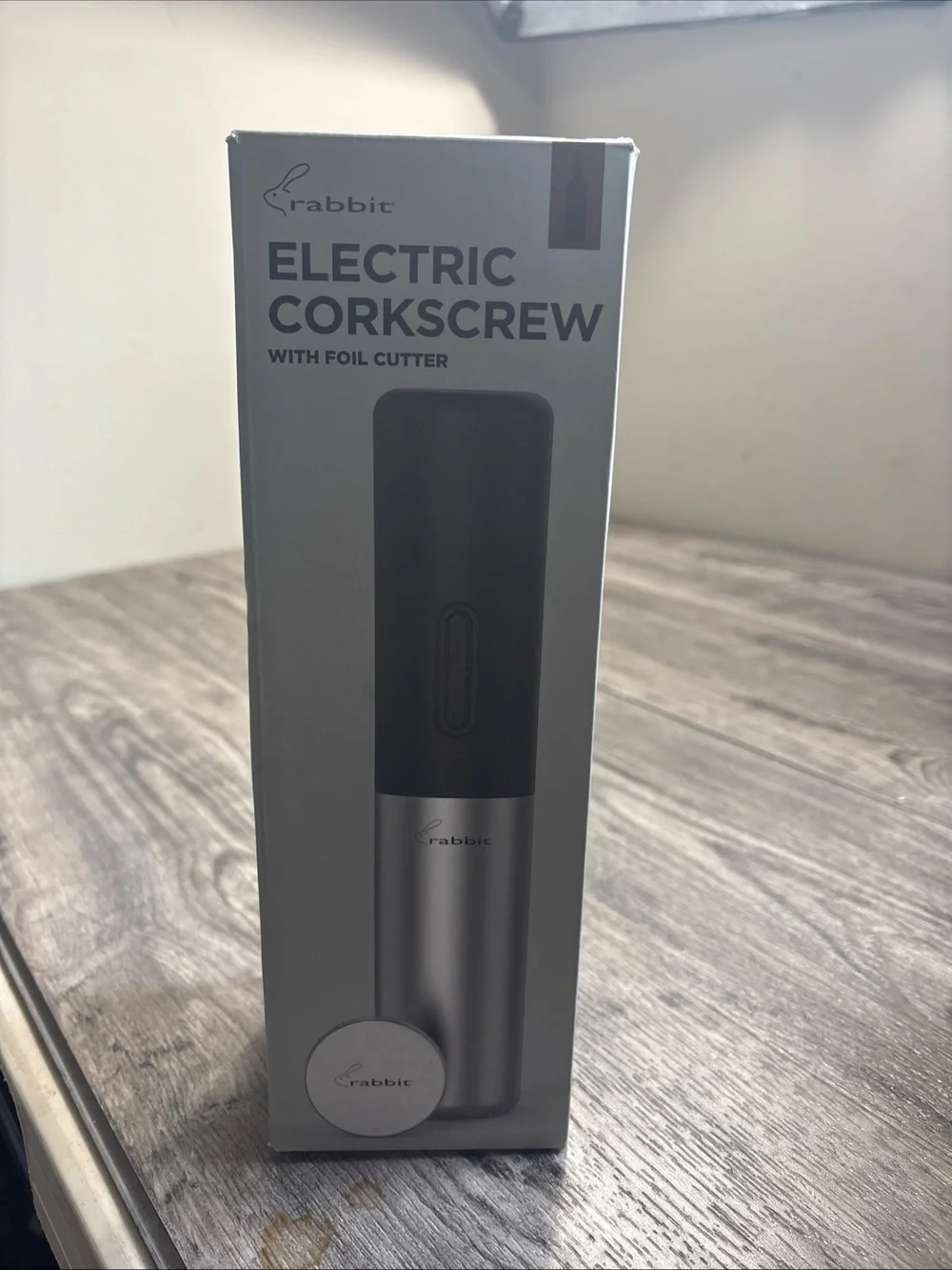 Rabbit Electric Corkscrew with Foil Cutter - Black and Silver